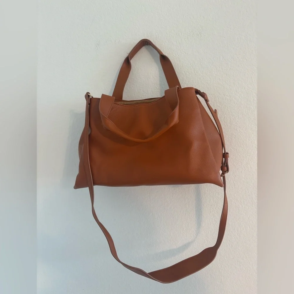 Faux Leather Work Tote Handbag - Picture 11 of 17